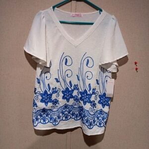 Ana & Rose Women's White Floral Print Shirt Size S New